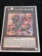 Aangeboden Red-Eyes Flare Metal Dragon Secret Rare., Ophalen of Verzenden, Zo goed als nieuw, Losse kaart, Foil