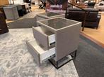 Nachtkastjes Taupe/Metaal 2x €175,- Direct/leverbaar E-7123, Ophalen, Minder dan 45 cm, Metaal of Aluminium, Nieuw