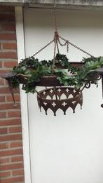 Hangende grote smeedijzeren kandelaar 40 cm, Antiek en Kunst, Ophalen of Verzenden