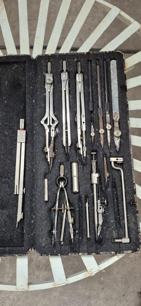 Antieke passerset / tekenset, Hobby en Vrije tijd, Tekenen, Gebruikt, Overige typen, Ophalen of Verzenden