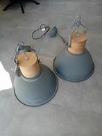 Set van twee industriële hanglampen, Huis en Inrichting, Lampen | Hanglampen, Ophalen, Overige materialen, Zo goed als nieuw, Minder dan 50 cm