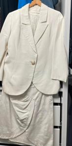 Gebroken Wit Zijden Trouwpak gemaakt bij Italiaans Atelier, Kleding | Dames, Ophalen of Verzenden, Gedragen, Wit, Trouwpak