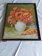 Schilderij Klaprozen in Vaas, Minder dan 50 cm, Gebruikt, Ophalen of Verzenden, Schilderij