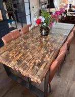 6 Eetkamerstoelen Den Bommel met wieltjes, Huis en Inrichting, Ophalen, Minder dan 50 cm, 50 tot 100 cm, Zo goed als nieuw