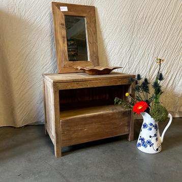 TV meubel - massief teak - greeploze lade – 65 cm –TTM Wonen beschikbaar voor biedingen
