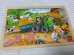 Goki houten puzzel Boerderij leven, Ophalen, 2 tot 4 jaar, Gebruikt, 10 tot 50 stukjes