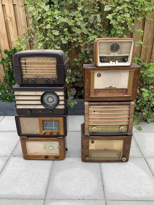Partij vintage radios – Uniek en sfeervol – Werking onbekend, Antiek en Kunst, Antiek | Tv's en Audio, Ophalen