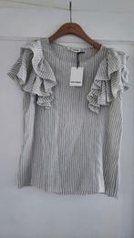 Ruby Tuesday grijs wit gestreepte blouse met pofmouw mt XS, Kleding | Dames, Blouses en Tunieken, Grijs, Maat 34 (XS) of kleiner