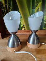 2 bedlampje vintage, Ophalen of Verzenden, Gebruikt, Glas, Minder dan 50 cm