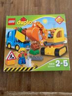 Lego Duplo Bouwvoertuigen / graafmachine en vrachtwagen, Complete set, Duplo, Zo goed als nieuw, Ophalen