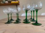 Vintage Franse wijnglazen met groene voet, Ophalen, Zo goed als nieuw, Overige typen