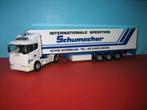 Schumacher  SCANIA 124  met oplegger  Herpa, Hobby en Vrije tijd, Modelauto's | 1:87, Ophalen of Verzenden, Bus of Vrachtwagen