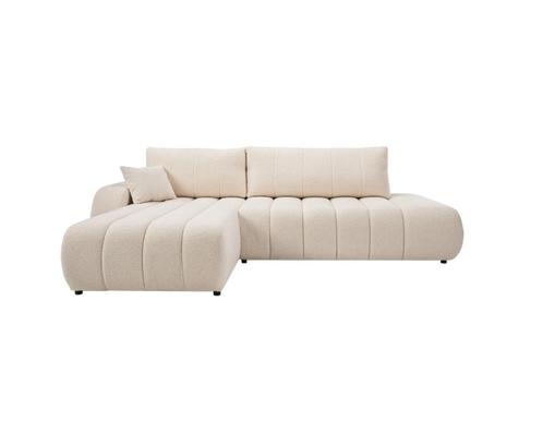 fonQ Bree Hoekbank Slaapfunctie Boucle Creme Links €1099 nu, Huis en Inrichting, Banken | Bankstellen, Nieuw, Vierpersoons of meer