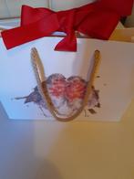 Cadeau tasje Kerst Wrendale Design roodborstje en haas, Ophalen of Verzenden, Gebruikt