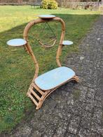 Vintage plantentafel - rotan - jaren 60, Ophalen, Zo goed als nieuw, 75 cm of meer, 60 cm of meer