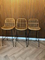 3 Rotan Barkrukken, Gebruikt, Met voetsteun, 60 tot 90 cm, Ophalen of Verzenden