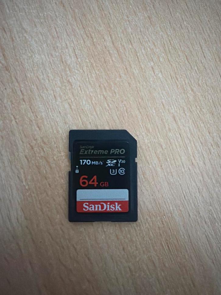 SanDisk Extreme PRO 64GB SDXC Kaart, Audio, Tv en Foto, Fotografie | Geheugenkaarten, Gebruikt, SDXC, 64 GB, Fotocamera, Ophalen of Verzenden