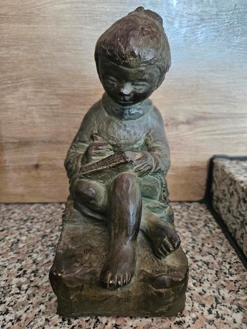 Perkeo Bronzen Beeld - Lezend Meisje, Antiek en Kunst, Kunst | Beelden en Houtsnijwerken, Ophalen of Verzenden