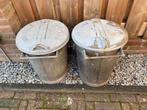 Twee zinken vuilnisemmers Veendam/Hoogezand-Sappemeer, Ophalen, Gebruikt, 50 tot 75 cm, 40 liter of meer