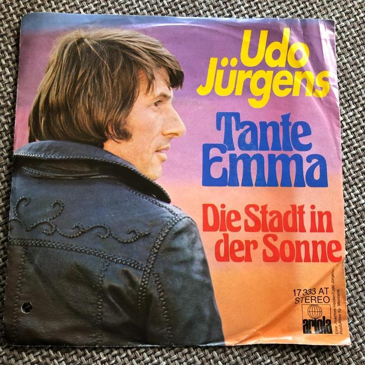 Vinyl Singeltje Udo Jurgens Tante Emma, Cd's en Dvd's, Vinyl Singles, Zo goed als nieuw, Single, Pop, 7 inch, Ophalen of Verzenden