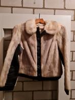 Bontjas met leder - S/M - Nieuwstaat, Ophalen of Verzenden, Nieuw, Maat 36 (S), Bruin