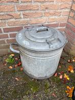 Vintage Gietijzeren Emmer met Deksel, Tuin en Terras, Deurmatten, Ophalen, Gebruikt, Gietijzer, Binnen