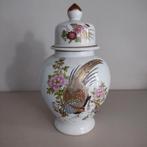 Gemberpot,Japans,Asahi porselein,'60er jaren,motief:fazanten, Antiek en Kunst, Antiek | Servies los, Ophalen of Verzenden