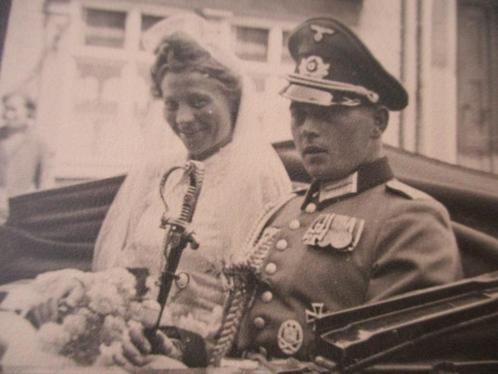3x fotokaart huwelijk officier met oa EK1 en EK2, Verzamelen, Militaria | Tweede Wereldoorlog, Landmacht, Foto of Poster, Duitsland