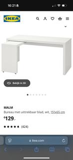 IKEA malm bureau wit in zeer goede staat, Verzenden, Zo goed als nieuw