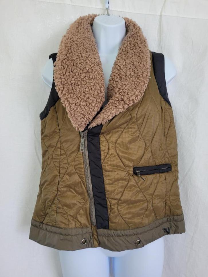 Stoere bodywarmer mt S/M merk 55DSL, Kleding | Dames, Bodywarmers, Zo goed als nieuw, Maat 36 (S), Bruin, Ophalen of Verzenden