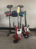 Wii Band Set: Drumstel, 2 Gitaren, Microfoon, Spelcomputers en Games, Games | Overige, Ophalen, Muziek, Gebruikt, Eén computer
