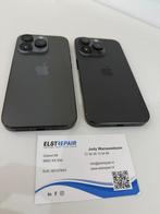 2x iPhone 15 Pro 256GB  1 jaar garantie €789,- per stuk., 256 GB, Apple, Apple, Zwart