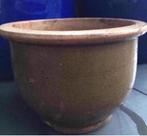 Groen geglazuurd stenen bloempot diverse maten, Tuin en Terras, Bloempotten, Gebruikt, Rond, Terracotta, Tuin