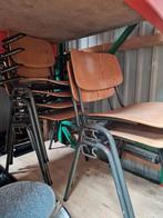 6 vintage schoolstoelen met en zonder armleuning stapelbaar, Ophalen, Zo goed als nieuw, Bruin