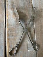 Oude verzilverde tang / saladetang / gebakstang / bestek, Antiek en Kunst, Antiek | Bestek, Ophalen