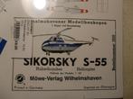 (21) Bouwplaat Sikorsky S-55 Sabena schaal 1/50, Hobby en Vrije tijd, Modelbouw | Vliegtuigen en Helikopters, Overige merken, Groter dan 1:72