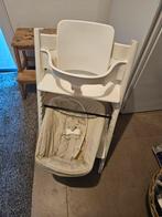 Witte Stokke tripp trapp met babyset en newbornset., Ophalen, Gebruikt, Meegroeistoel