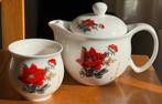 Chinese porseleinen theepot en mokjes met rozen, Huis en Inrichting, Keuken | Servies, Ophalen of Verzenden, Porselein, Overige stijlen