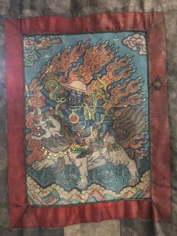 Tibetaanse Thangka met Mahakala beschikbaar voor biedingen