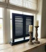 Dubbel Louvre Luik Zwart | Houten Vensterluik 70 cm, Nieuw, Ophalen of Verzenden, Nvt, Nvt