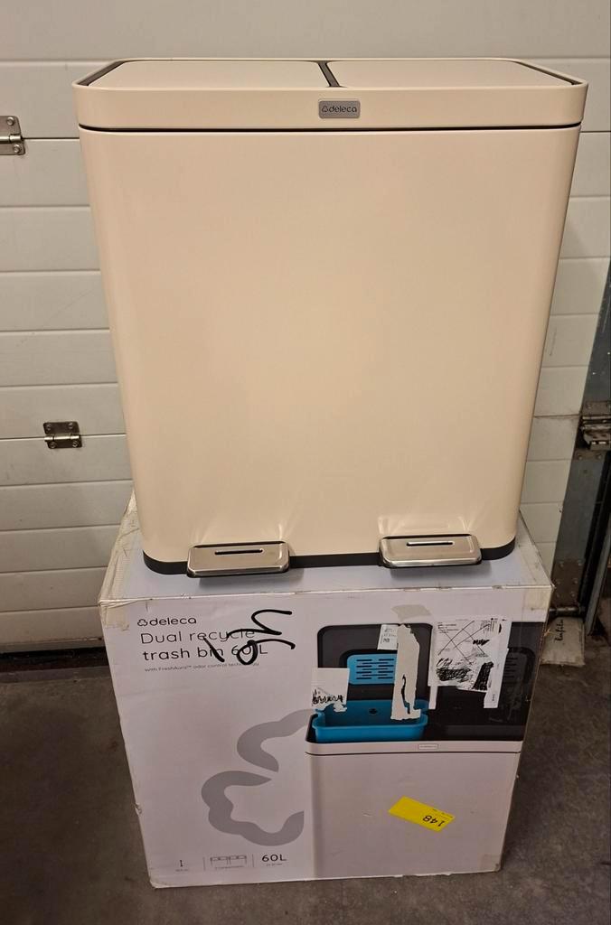 Deleca prullenbak, pedaalemmer afvalbak NIEUW!, Huis en Inrichting, Woonaccessoires | Prullenbakken, Nieuw, 50 tot 75 cm, 40 liter of meer