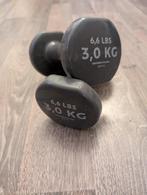 2x Fitness dumbbells 3kg, Ophalen of Verzenden, Zo goed als nieuw, Armen, Dumbbell