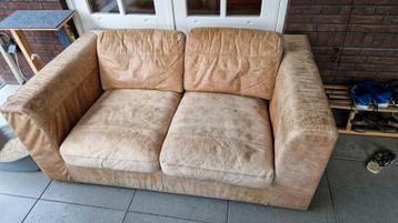 Leren zitbank - 2 / 3 personen - B165 D97 65 hoog beschikbaar voor biedingen