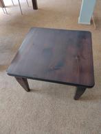 Massief houten bijzettafel salontafel 69x69 bruin gelakt, Huis en Inrichting, Tafels | Bijzettafels, Ophalen, Minder dan 45 cm