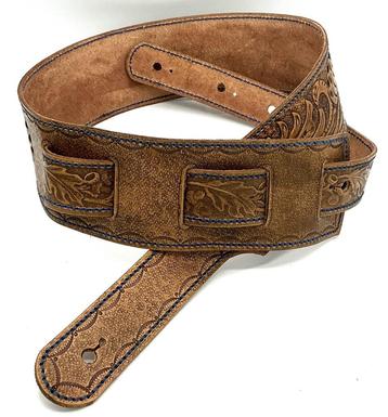 GB011-01 Tuigleer gitaarband handmade guitarstrap beschikbaar voor biedingen