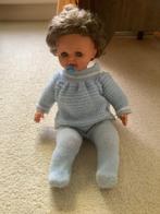 Vintage Babypop met blauwe outfit, Ophalen, Gebruikt, Babypop