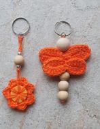 Gehaakte sleutelhanger bloem libelle, Hobby en Vrije tijd, Breien en Haken, Ophalen of Verzenden, Nieuw, Haken, Overige typen