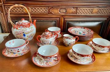 Vintage Japanse porseleinen Kutani theeservies Satsuma beschikbaar voor biedingen