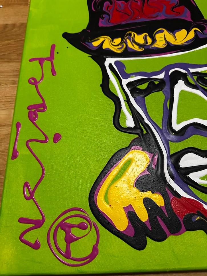 Fabian - Mixed Media Schilderij 80x60cm, Antiek en Kunst, Kunst | Schilderijen | Klassiek, Ophalen of Verzenden