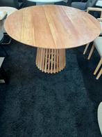 Ronde eettafel 120 cm – Mangohout lichtbruin, Info@savoireinteriors.com, Japandi, Overige materialen, Rond